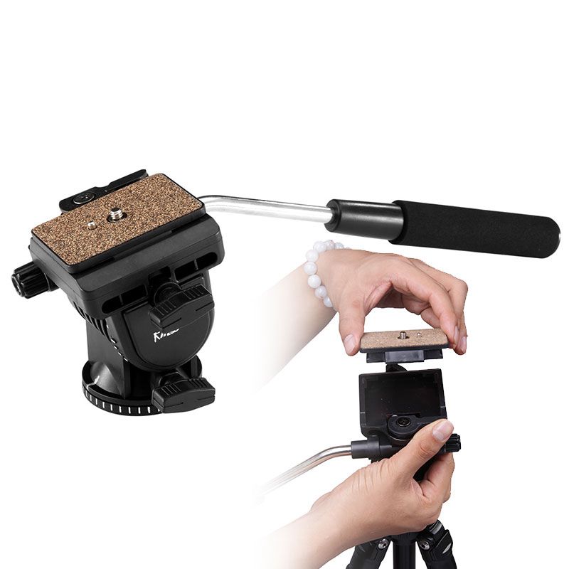 Kingjoy VT-1500 Chân máy ảnh có thể điều chỉnh Chân máy quay Chân đế với đầu lỏng có thể tháo rời Kéo đầu nghiêng