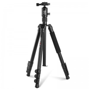 Bộ ba chân máy ảnh lật khóa KINGJOY G555 61,5 in \/ 156 cm, Chân máy di động nhẹ với Đầu bóng 360 độ toàn cảnh + Tấm phát hành nhanh 1\/4 \